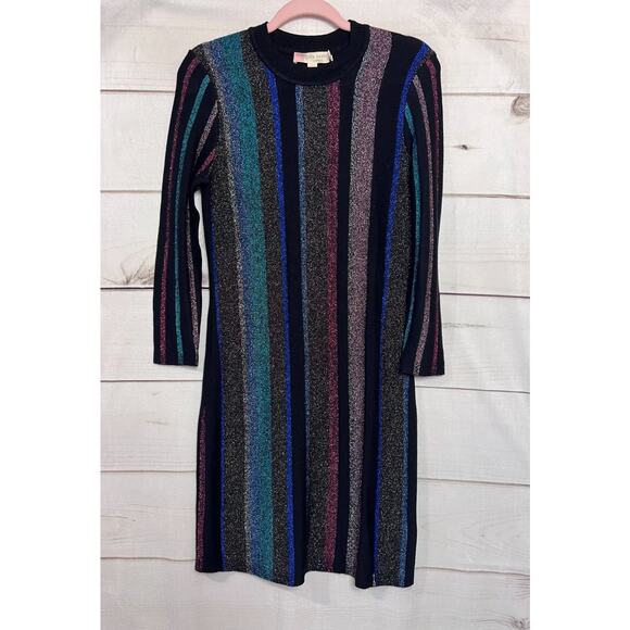 Ted Baker London Size 2 (us 4/6) Sweater Dress Long Sleeves Shimmers Multicolor - Picture 1 of 5